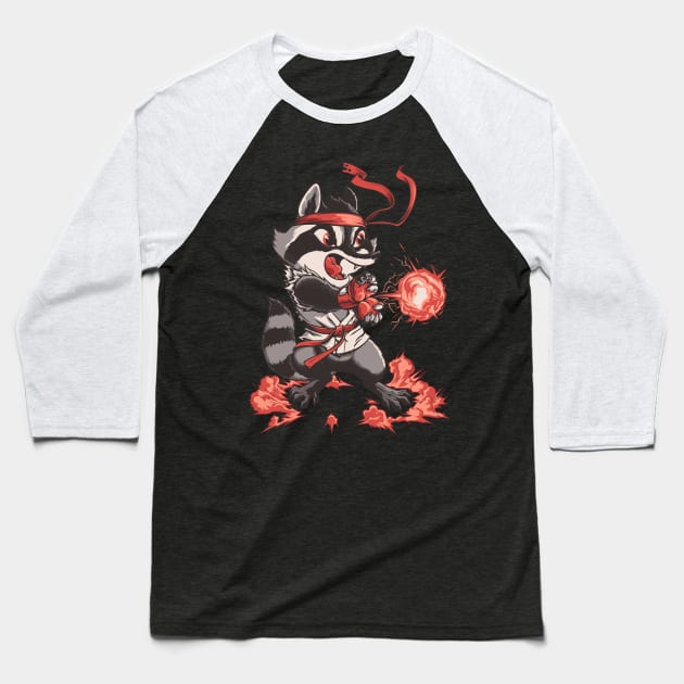 Raccondouken Baseball T-Shirt by Popnotic